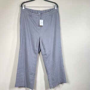 J. Jill Women’s Linen Blend Crop Pants Size 16 Stretch Striped High Rise New